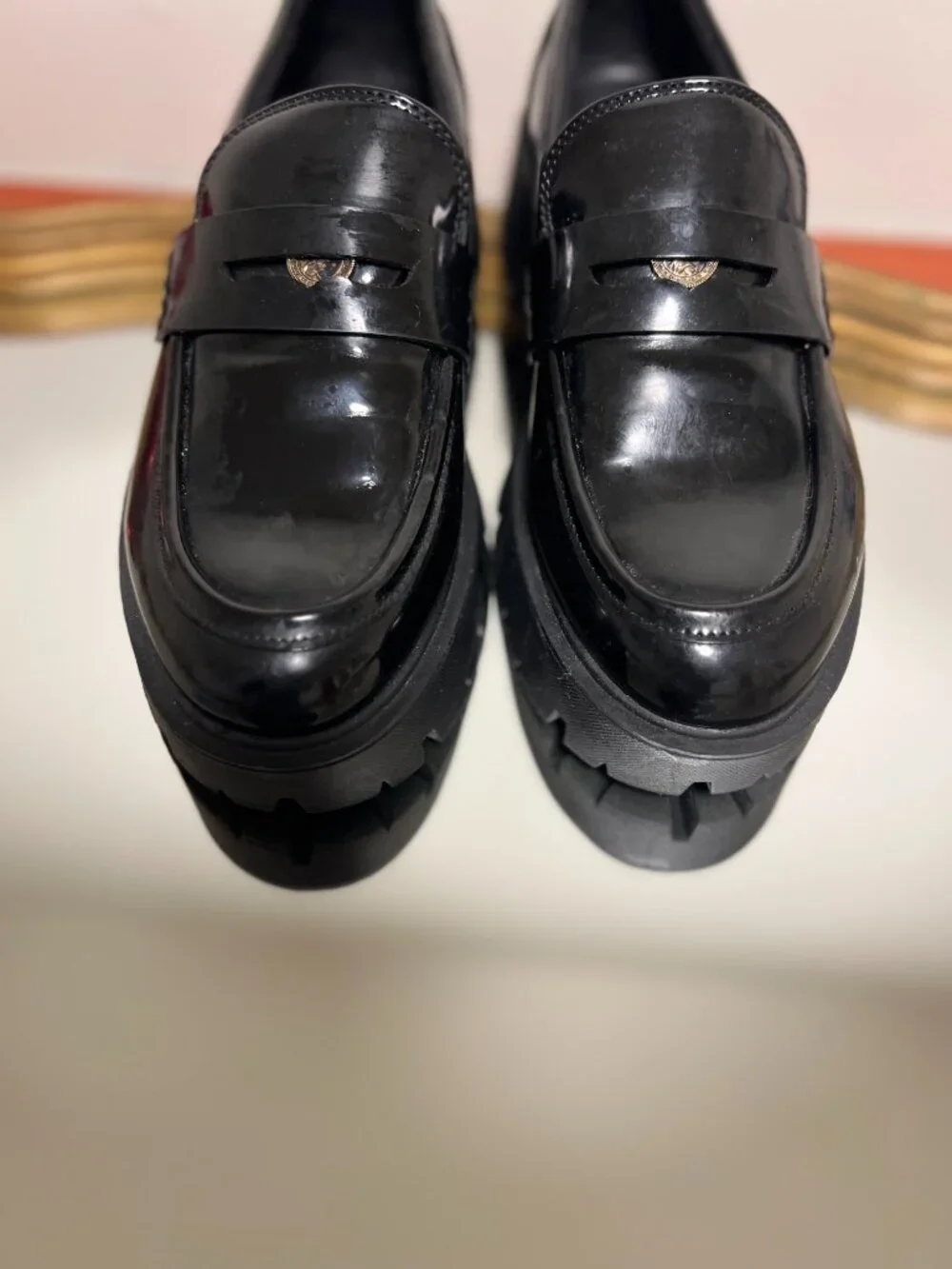 ZARA Black Chunky Loafers – Size 40 (US 9.5) – Platform Lug Sole - Picture 5 of 8